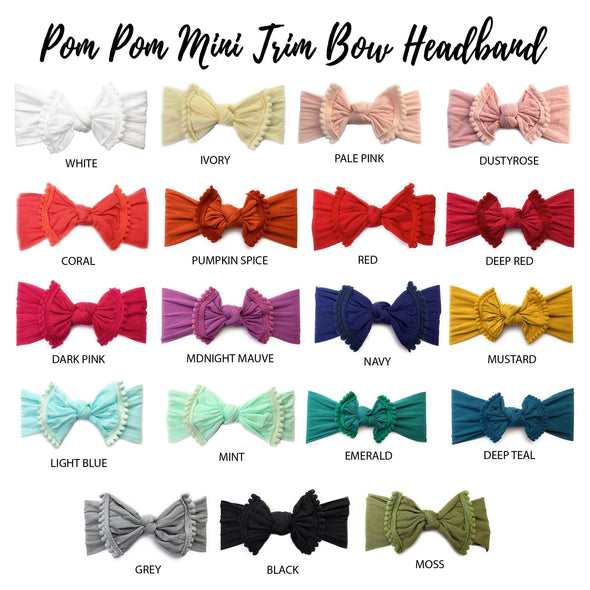 Spring Nylon Pom Pom Mini Trim Headband for Babies and Toddlers Baby Wisp
