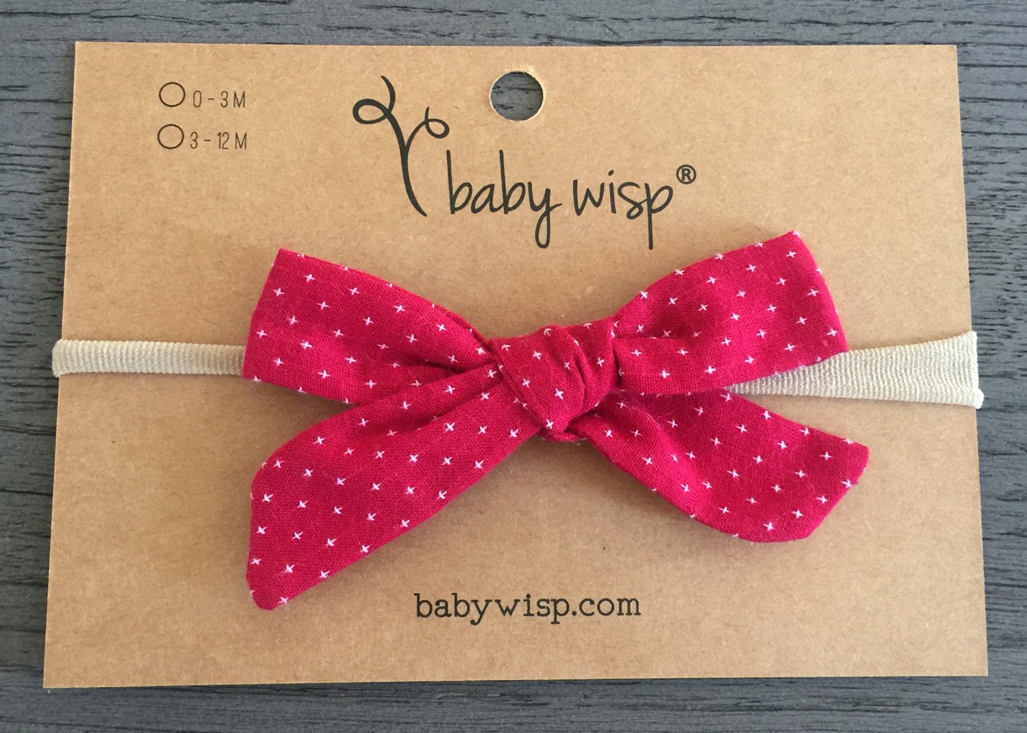 Infant Hand Tied Fabric Bow Headband - Starlite Baby Wisp