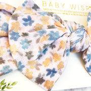 Infant Headwrap Nylon Bow Floral Headband - Isla Baby Wisp