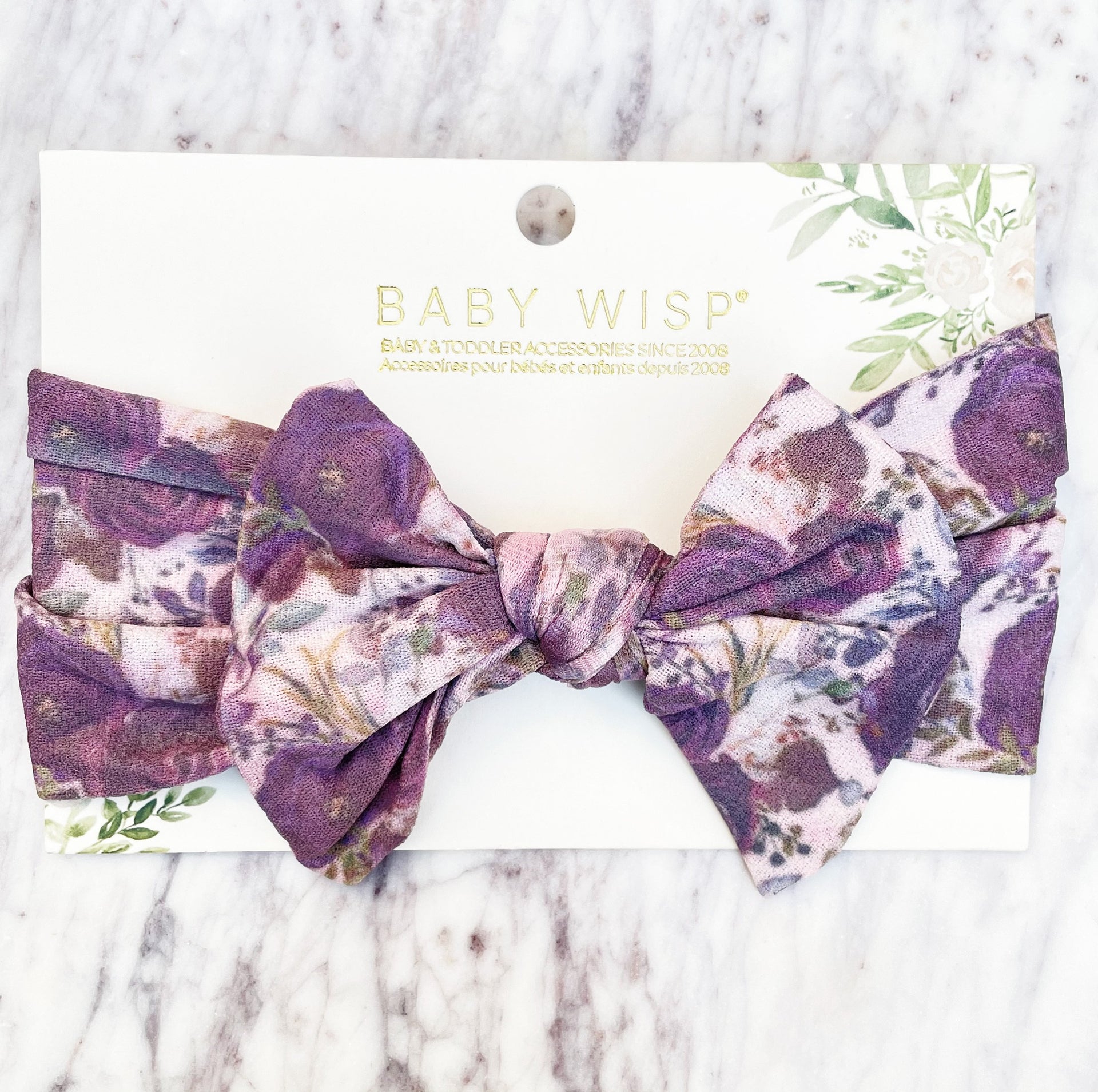 Infant Headwrap Nylon Bow Floral Headband - Leela Baby Wisp