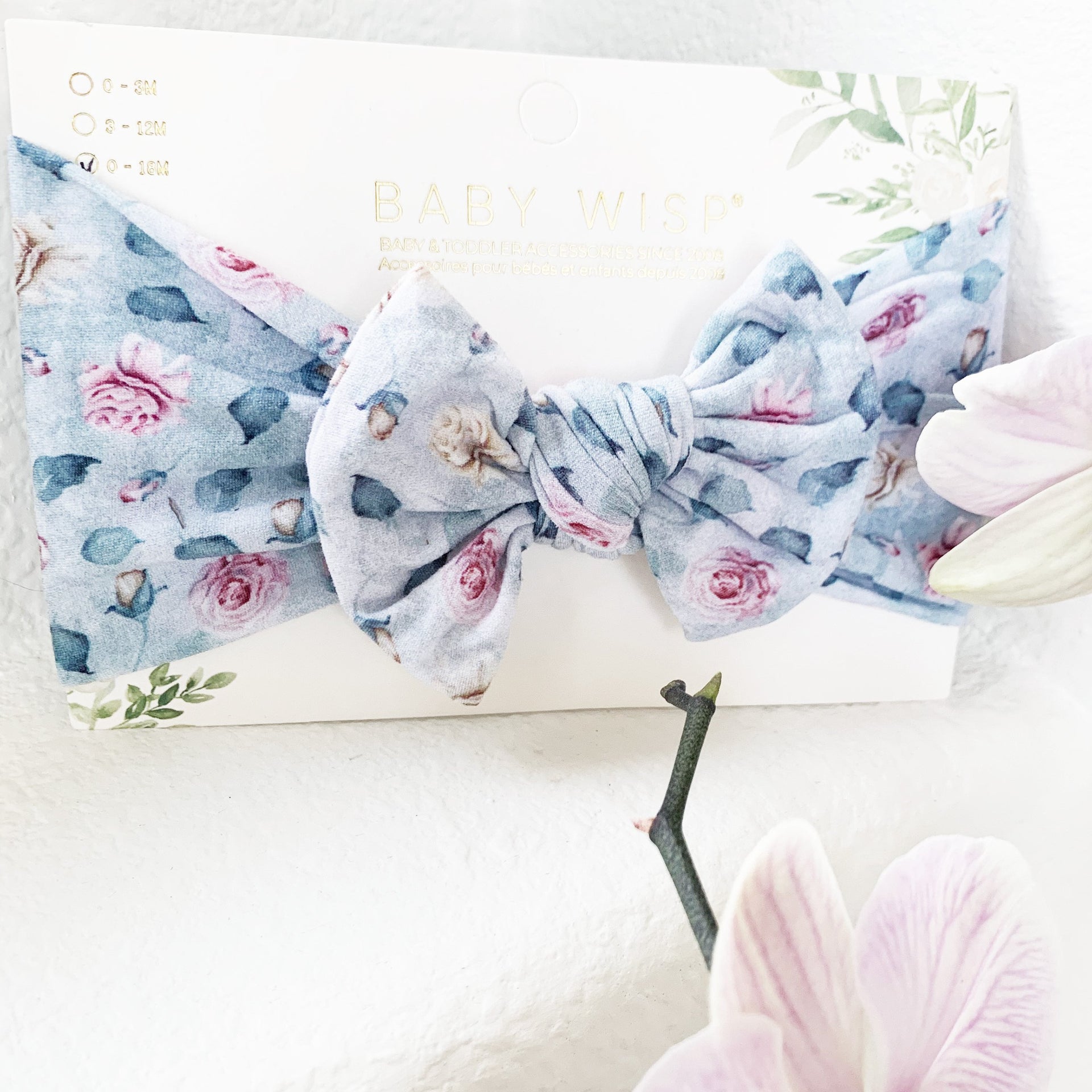 Infant Headwrap Nylon Bow Floral Headband - Cloud Nine Baby Wisp