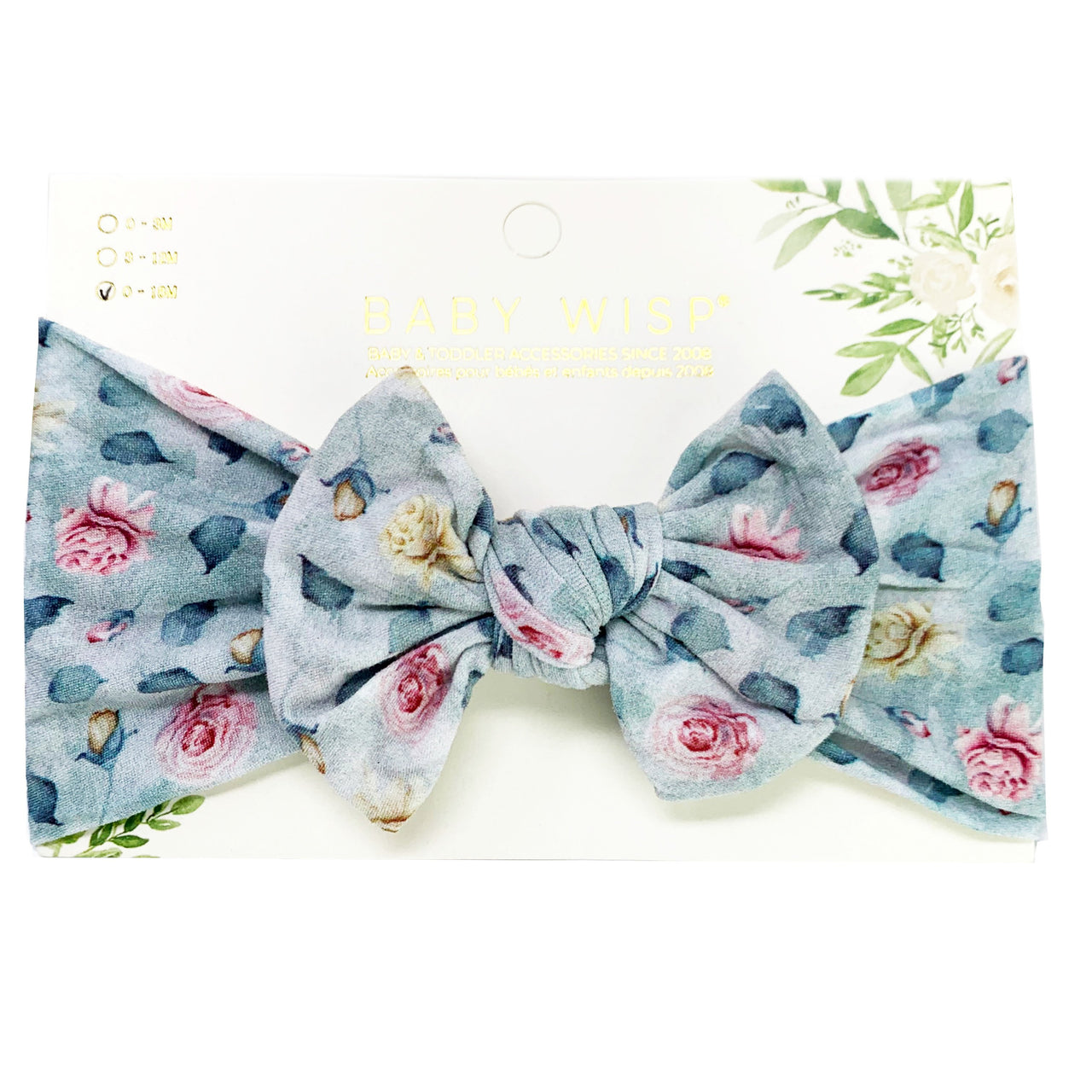 Infant Headwrap Nylon Bow Floral Headband - Cloud Nine Baby Wisp