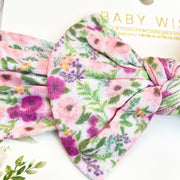 Infant Headwrap Nylon Bow Floral Headband - Penelope Baby Wisp