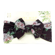 Infant Headwrap Nylon Bow Floral Headband - Stormy Baby Wisp