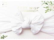 Infant Headwrap Nylon Bow Headband - White Baby Wisp