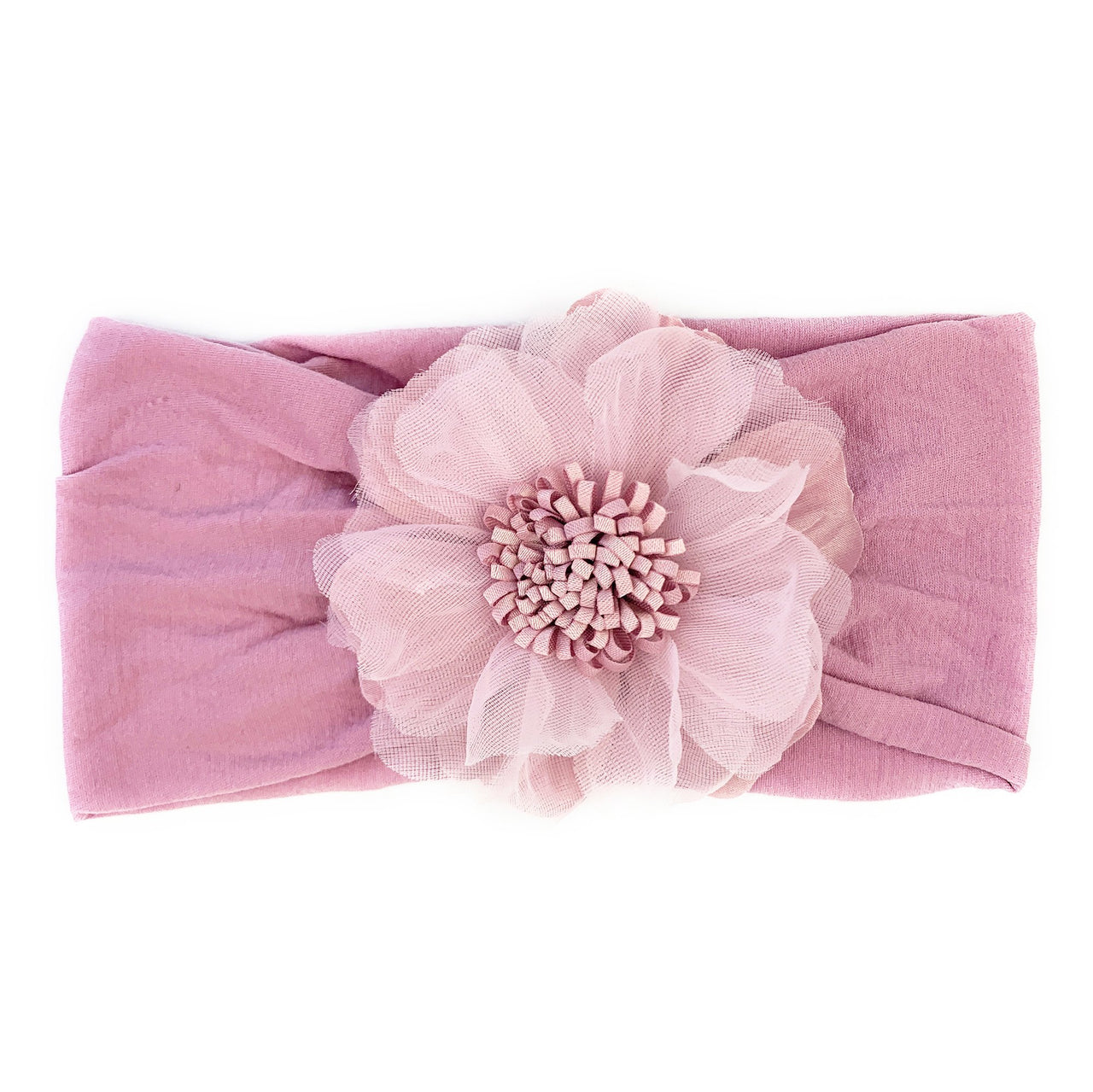 Evelyn Flower Nylon Headwrap Baby Wisp