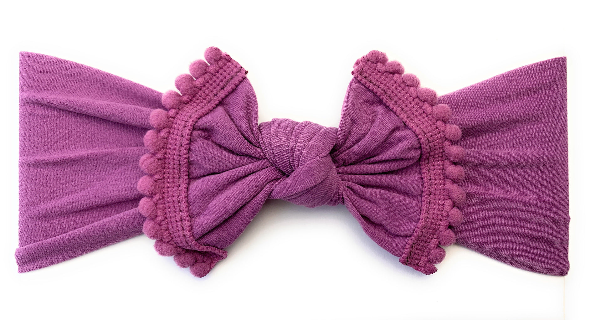 Infant Headwrap Nylon Pom Pom Trim Headband Baby Wisp