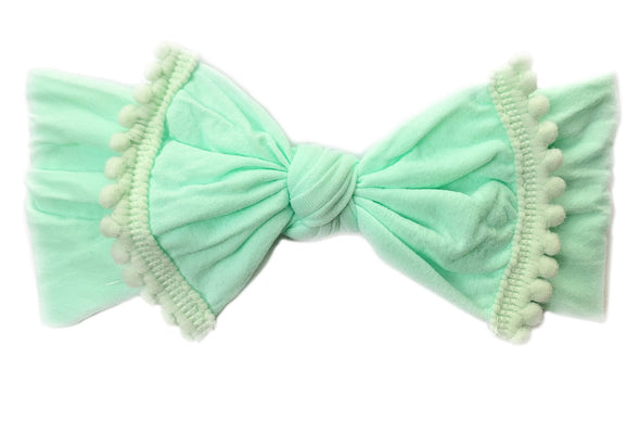 Spring Nylon Pom Pom Mini Trim Headband for Babies and Toddlers Baby Wisp