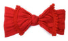 Infant Headwrap - Mini Trim Pom Pom Bow - Red Baby Wisp