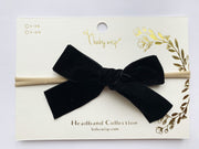 Velvet Bow - Baby and Toddler Headband (1 inch Ribbon) Baby Wisp