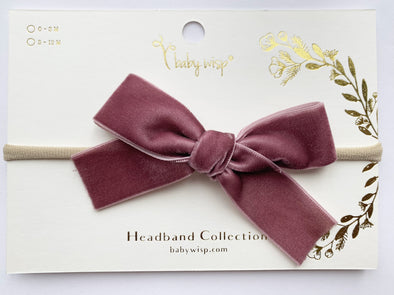 Velvet Bow - Baby and Toddler Headband (1 inch Ribbon) Baby Wisp