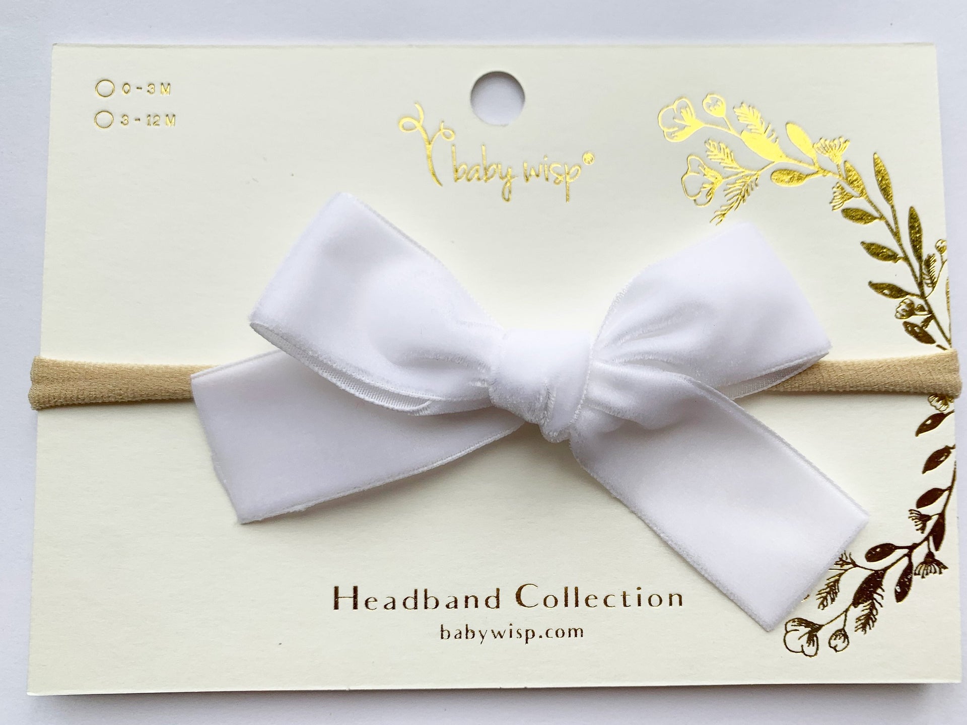 Velvet Bow - Baby and Toddler Headband (1 inch Ribbon) Baby Wisp