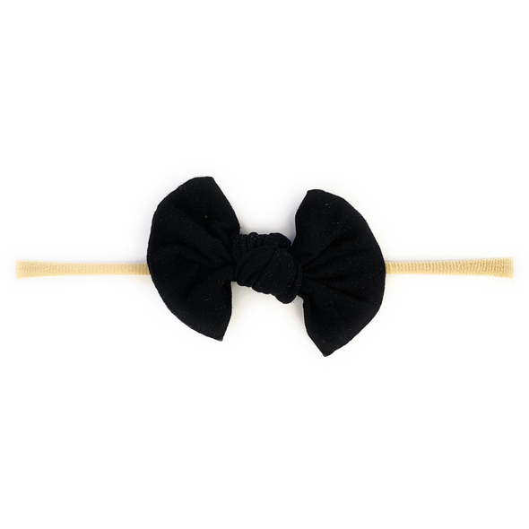 Knotted Bow - Skinny Nylon Headband Baby Wisp