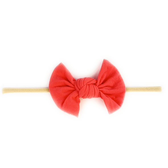 Knotted Bow - Skinny Nylon Headband Baby Wisp