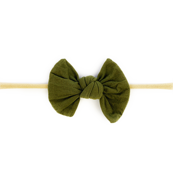 Knotted Bow - Skinny Nylon Headband Baby Wisp