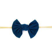 Knotted Bow - Skinny Nylon Headband Baby Wisp