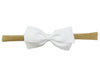 Thali Faux Suede Bow Headband for Babies - White Baby Wisp