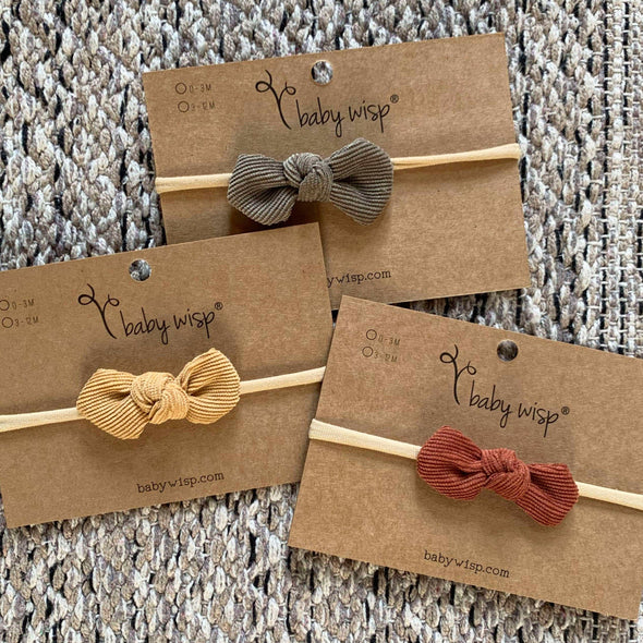 Cordelia Corduroy Knot Bow Headband For Babies and Toddlers Baby Wisp