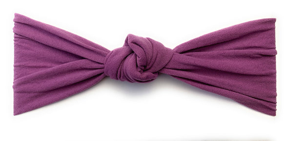 Infant Headwrap - Boho Knot Headband - Midnight Mauve Baby Wisp