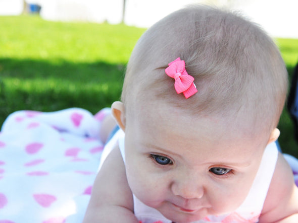 Grosgrain Tuxedo Bow Snap Clip - Single Hair Bow Baby Wisp