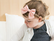 Baby Headband - Giant Vintage Black Striped Sailor Bow Baby Wisp