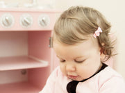 Grosgrain Tuxedo Ribbon Bow - 2 Snap Clips Baby Wisp