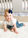 Knotted Bow - Skinny Nylon Headband Baby Wisp