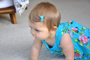 Tiny Wisp Clip Tuxedo Grosgrain Bow - Neon Orange Baby Wisp