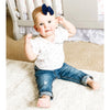 Knotted Bow - Skinny Nylon Headband Baby Wisp