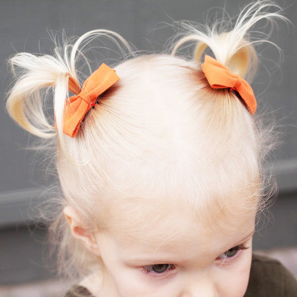 Medium Wisp Clip Baby Bow - Thali Faux Suede Bow Baby Wisp
