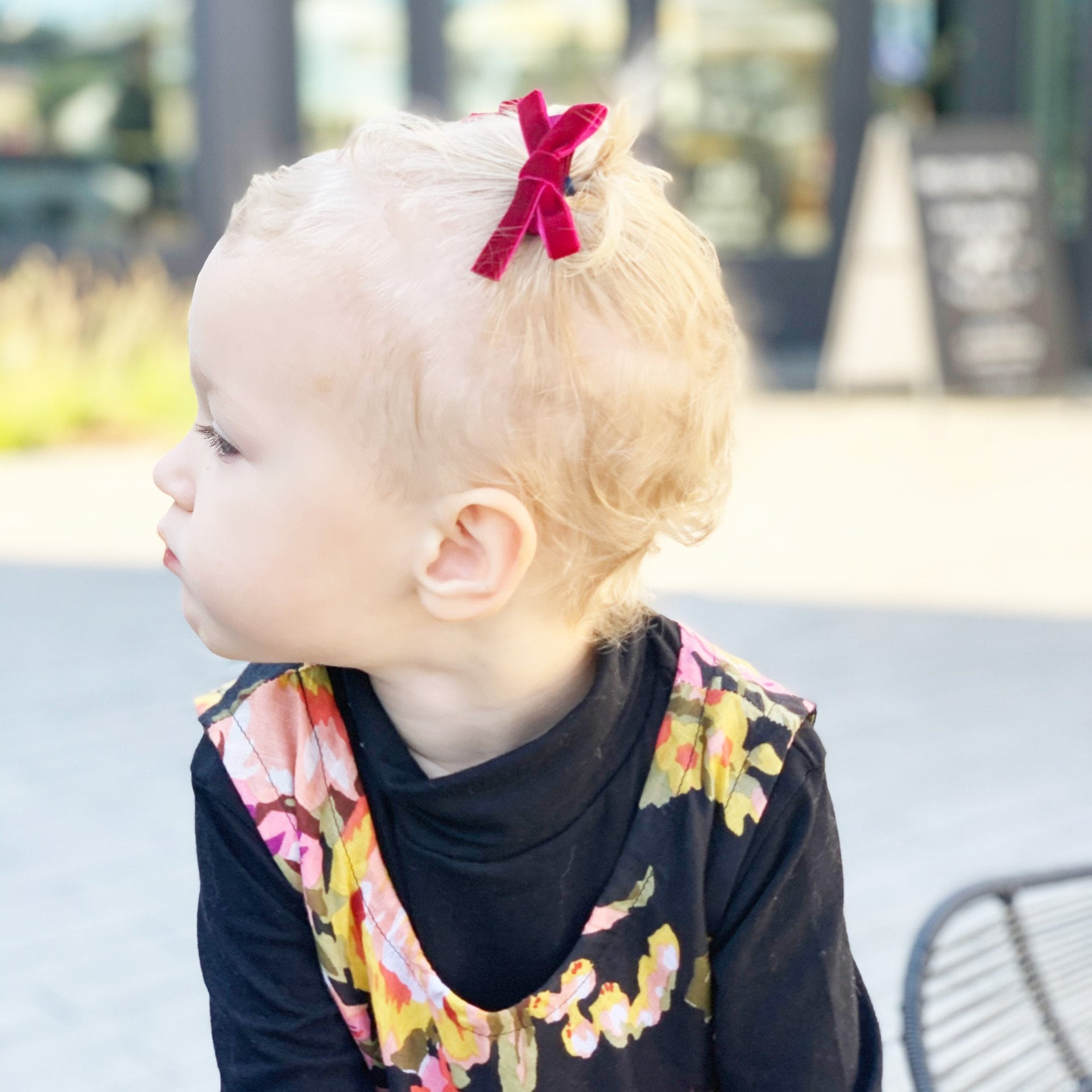 Velvet Bows - Alligator Clip - Pigtail Pair - White Baby Wisp