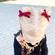 4 pack Spring Set Velvet Alligator Clips- Dainty Ponytail Bows Baby Wisp
