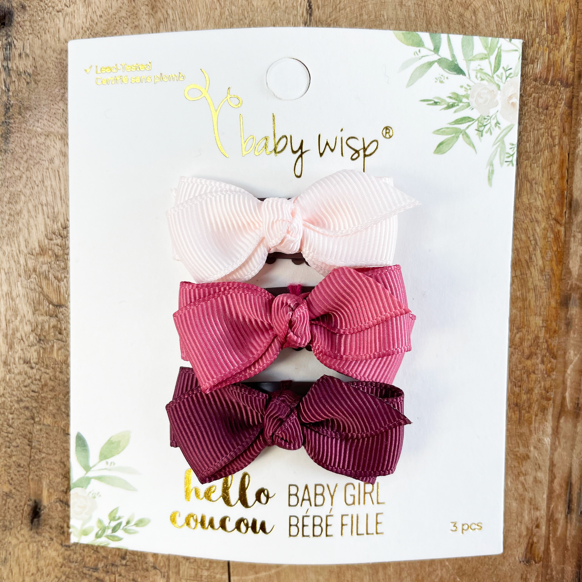 3 Aiyanna Medium Wisp Clip Boutique Bows Toddler Gift Set Baby Wisp