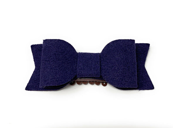 Medium Wisp Clip - Billie Jean Faux Suede Bow Baby Wisp