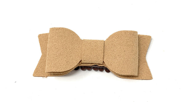 Medium Wisp Clip - Billie Jean Faux Suede Bow Baby Wisp