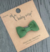 Mini Latch Wisp Clip - Charlotte Bow - Moss Green Baby Wisp