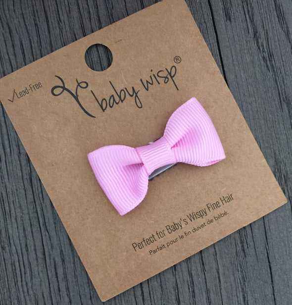 Mini Latch Wisp Clip - Charlotte Bow - Tulip Pink Baby Wisp