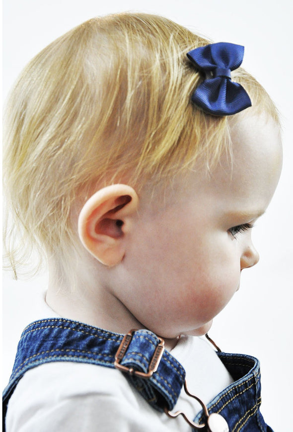 Mini Latch Classic Bow - Navy Baby Wisp