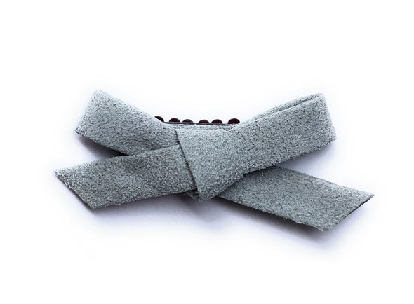 Mini Latch Wisp Clip - Hand Tied Faux Suede Bows Spring Palette Baby Wisp