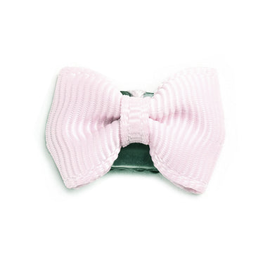 Mini Wisp Clip Tuxedo Bow Grosgrain Ribbon Bow - Icy Pink Baby Wisp