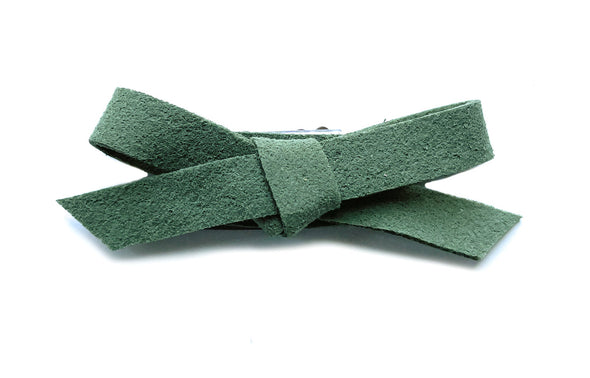 Mini Latch Wisp Clip - Hand Tied Faux Suede Bows for Fall Baby Wisp