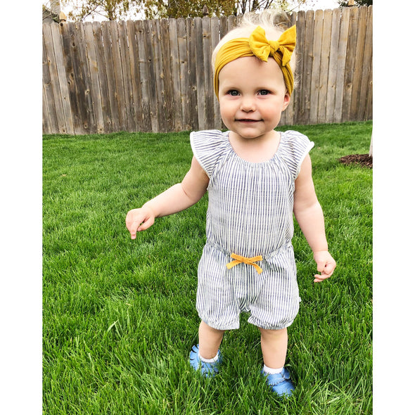 Infant Headwrap Nylon Bow Floral Headband - Leela Baby Wisp