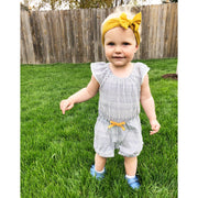 Infant Headwrap Nylon Bow Floral Headband - Camouflage Green Baby Wisp