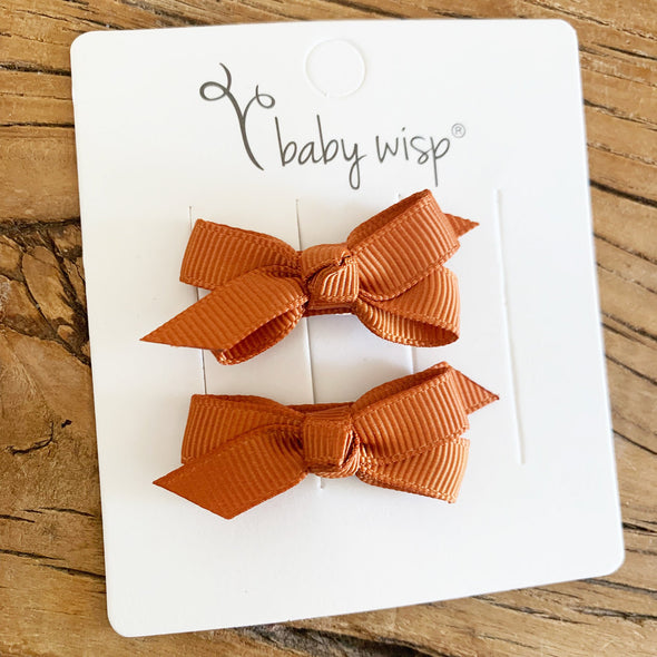 Chelsea Boutique Bow - 2 pack -Nutmeg Baby Wisp