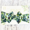 Infant Headwrap Nylon Bow Floral Headband - Camouflage Green Baby Wisp