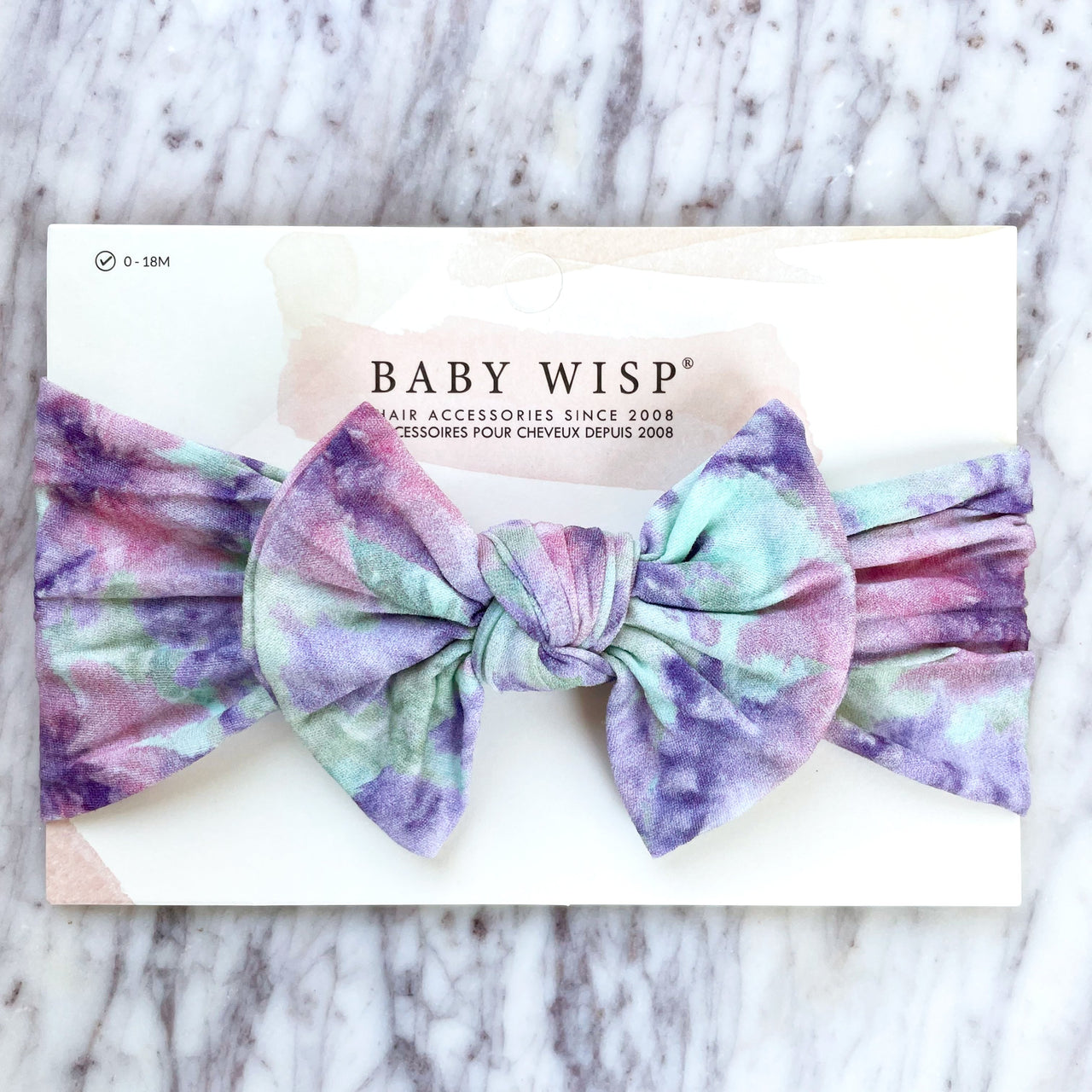 Infant Headwrap Nylon Bow Headband - Watercolor Baby Wisp