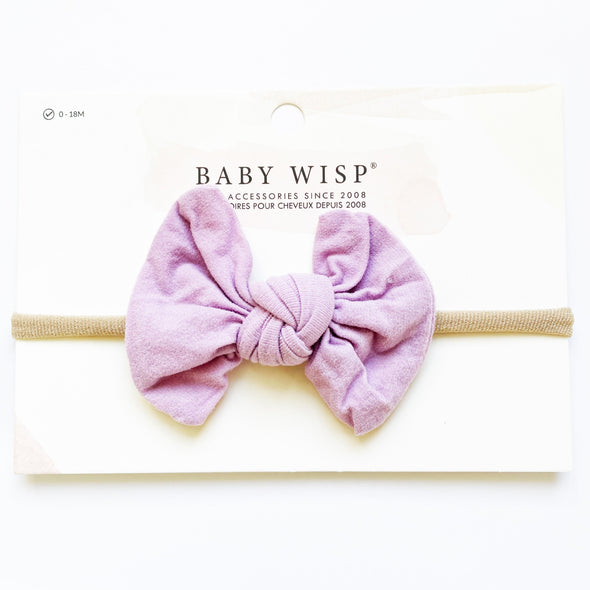 Knotted Bow - Skinny Nylon Headband Baby Wisp