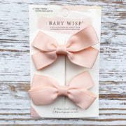 Sandra- 2 Pigtail Bows- Alligator Hair Clip Baby Wisp