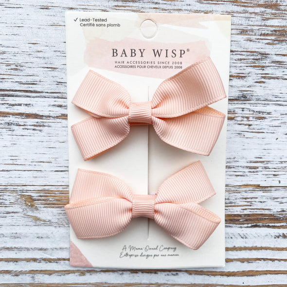 Sandra- 2 Pigtail Bows- Alligator Hair Clip Baby Wisp