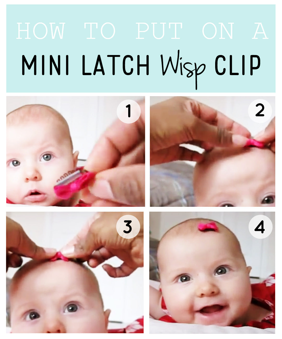 Mini Latch Wisp Clip Classic Fan Out Ribbon Bow Baby Wisp